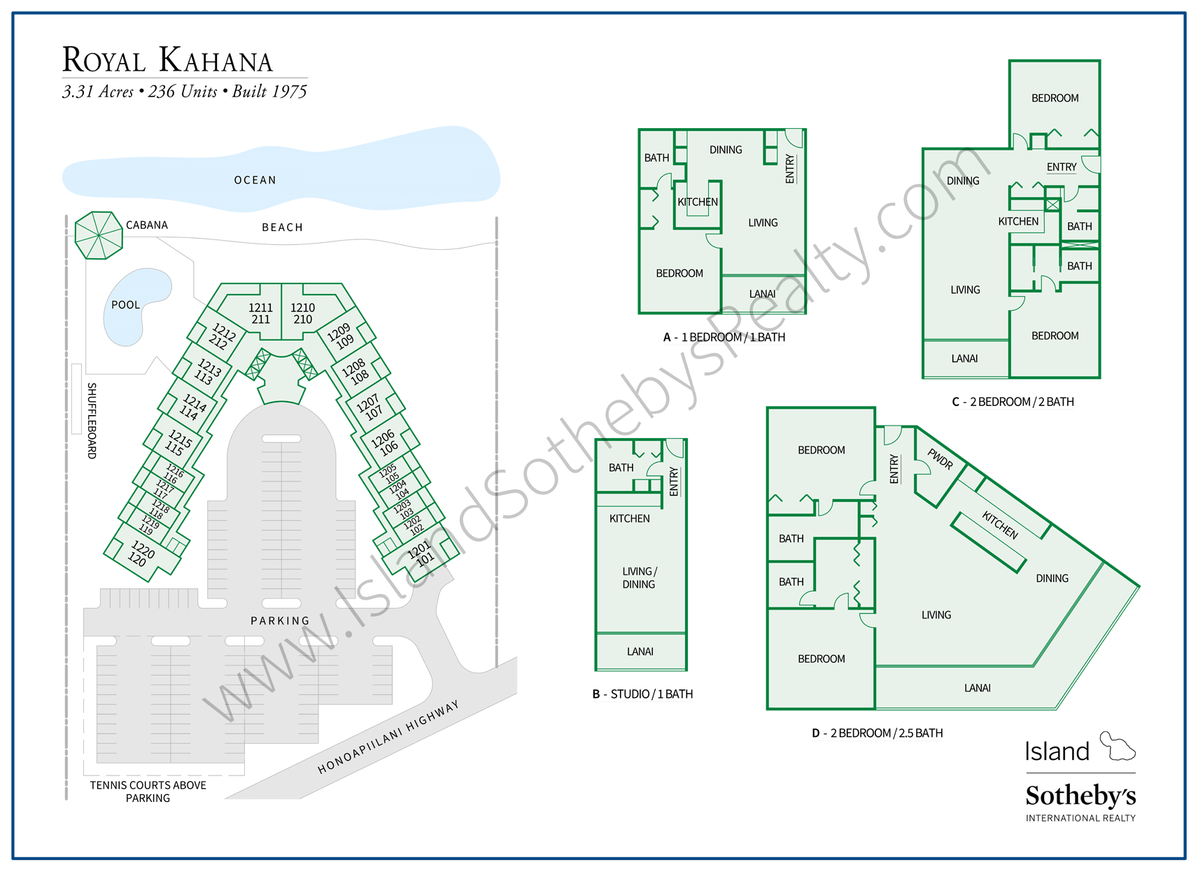 Royal Kahana Map and Floor Plans